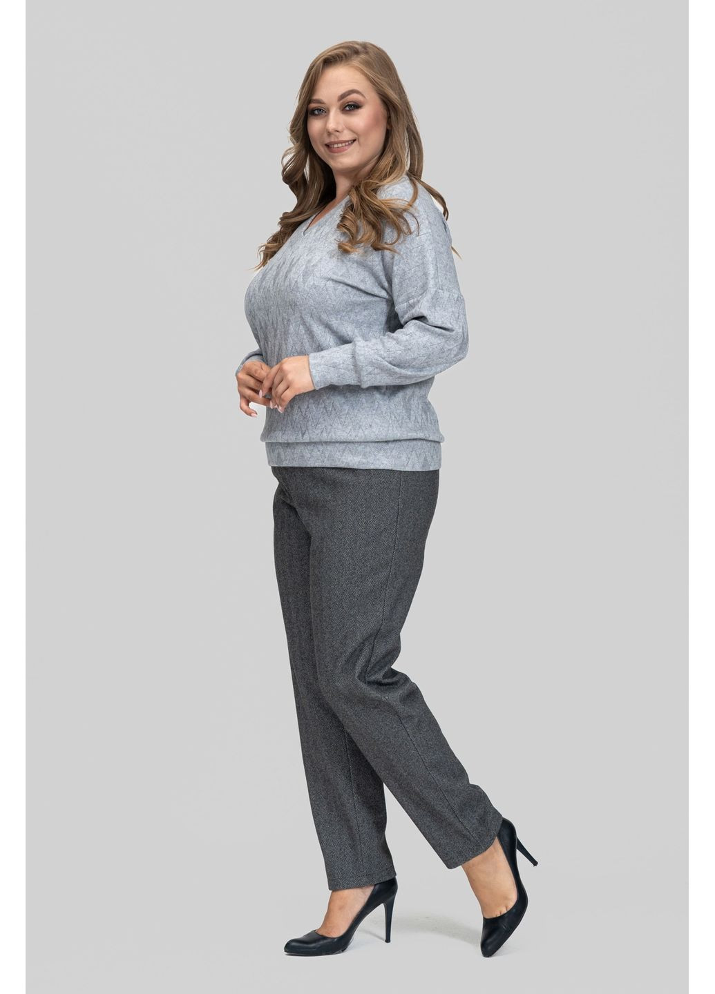 Серый демисезонный женский свитер из ангоры мелисса all posa (ap102600p) A'll Posa