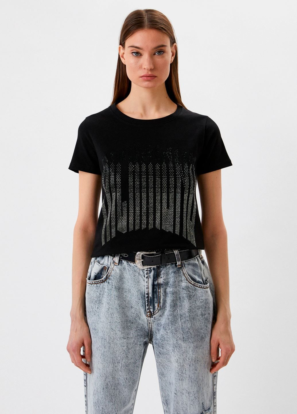 Жіноча футболка зі стразами John Richmond - (330402983)