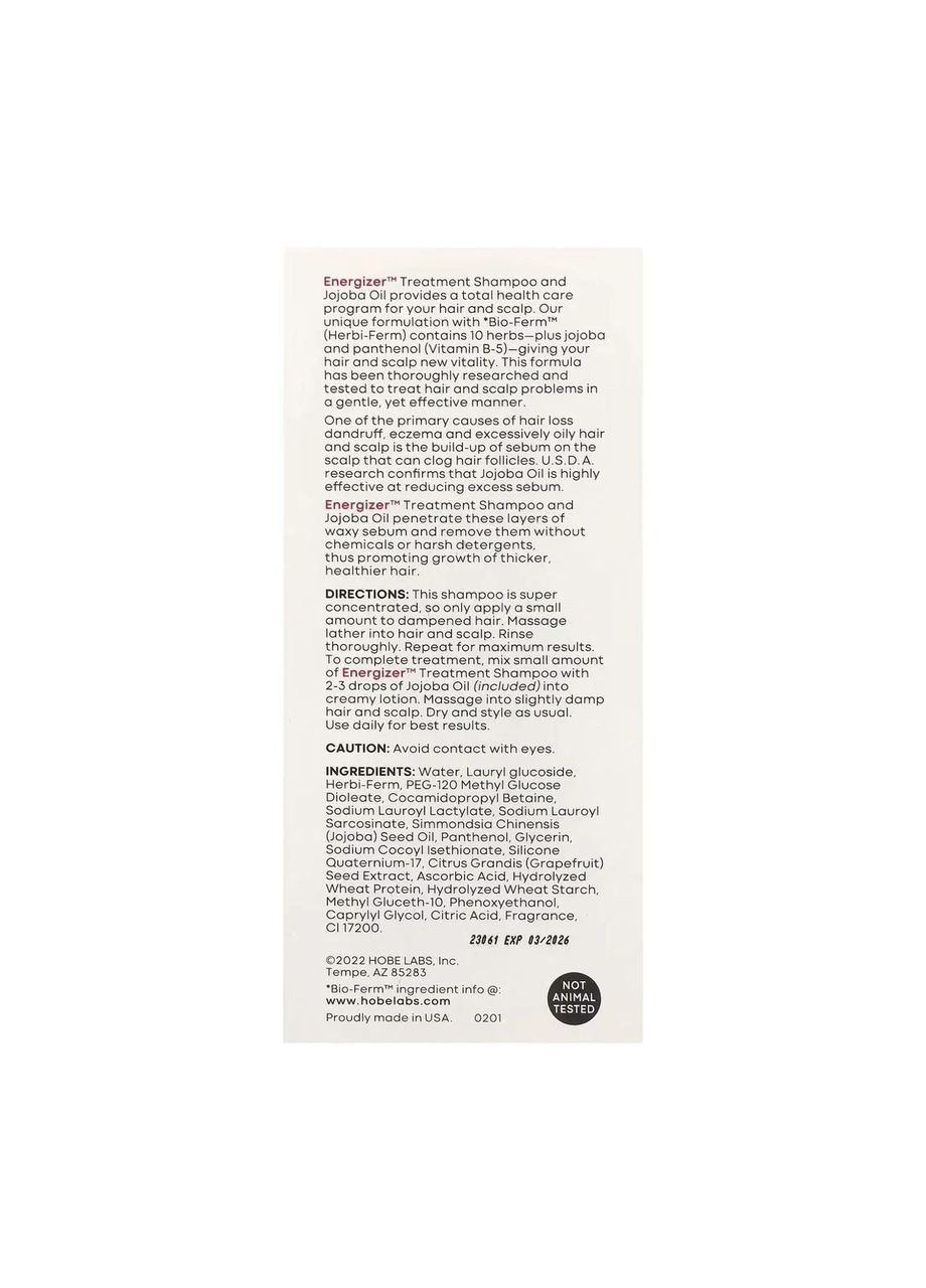 Шампунь для густоти та об'єму волосся Treatment Shampoo, 118 мл Hobe Labs (361115447)