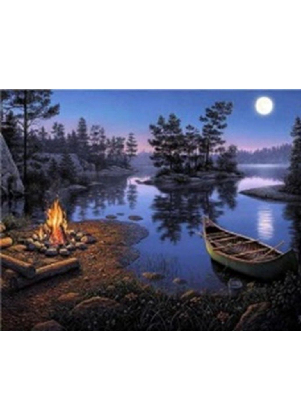 Алмазная мозаика вышивка Вечерняя рыбалка лодка пляж костер на подрамнике 5d 30х40 см 187052 No Brand (332208467)