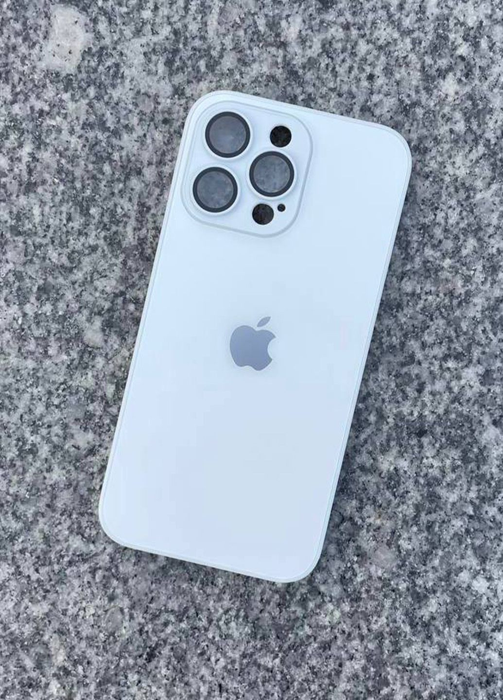 Чехол стеклянный для iPhone 15 Pro Max белый White No Brand (282676443)