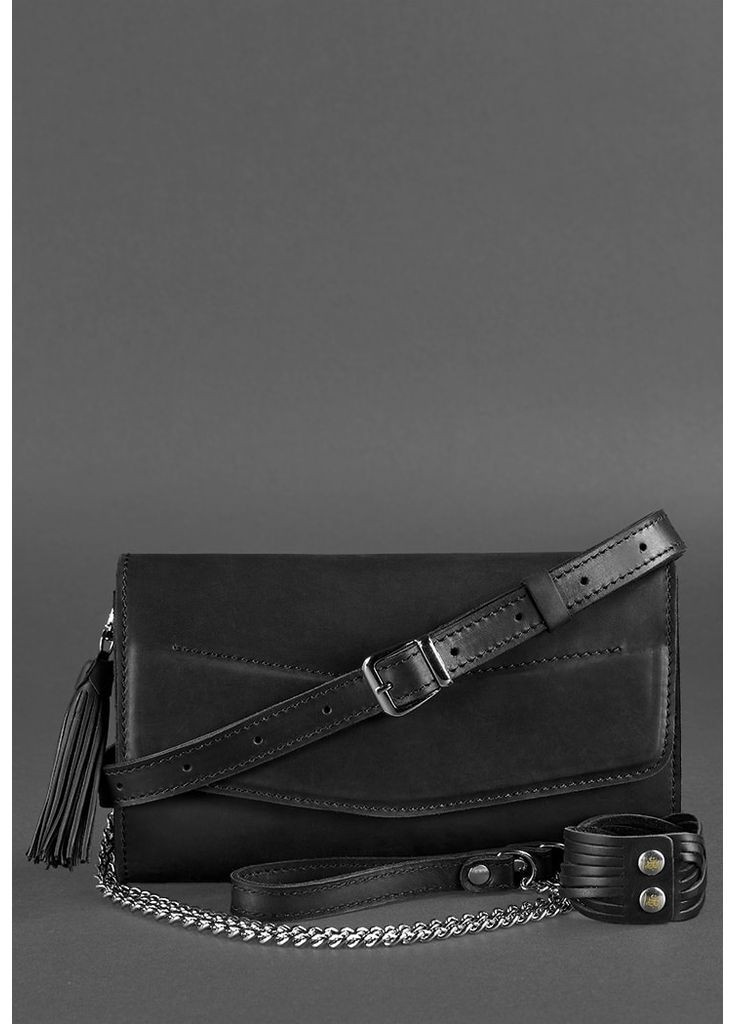 Женская кожаная сумка Элис черная crazy horse BlankNote клатч (348359162)