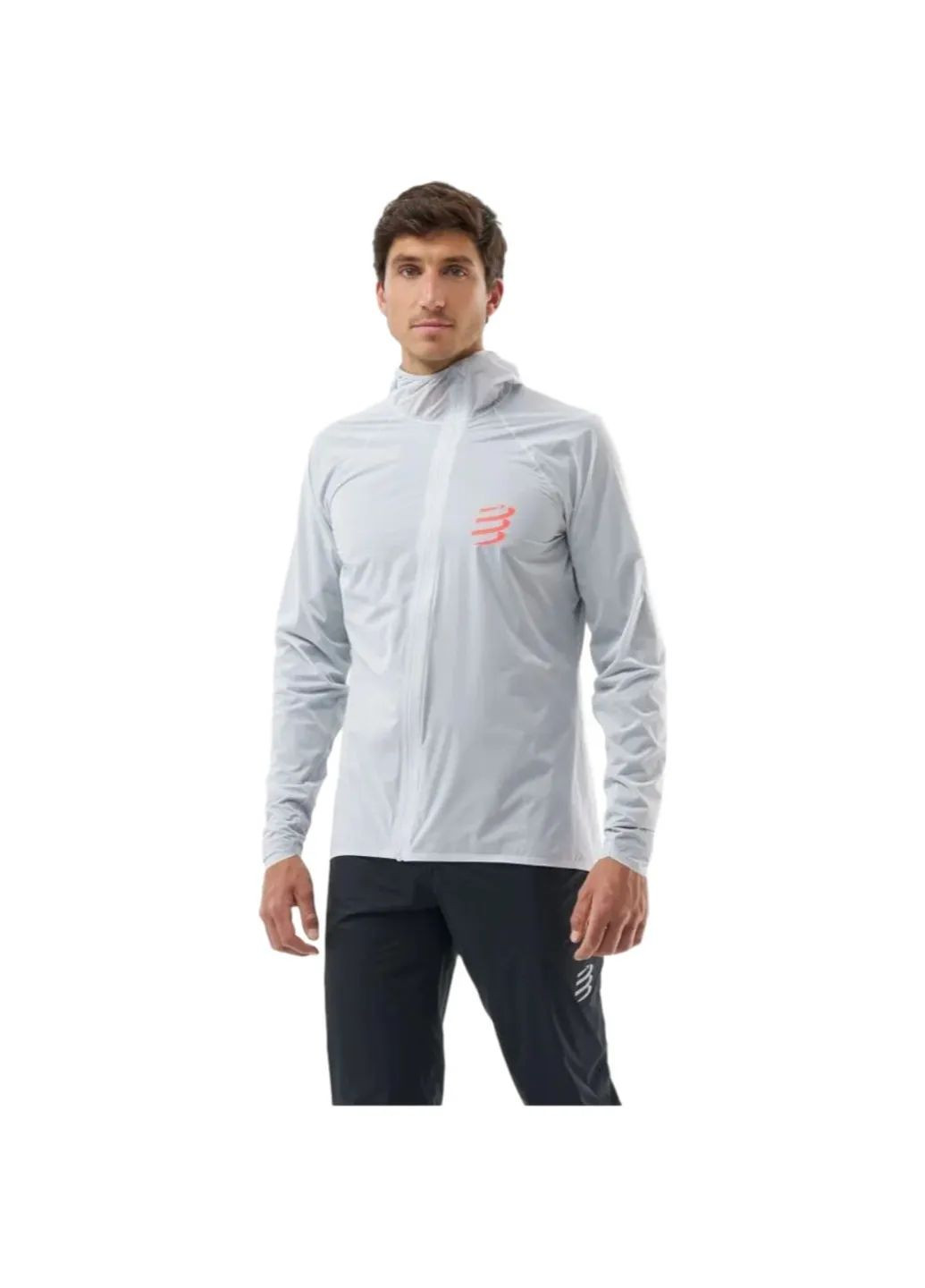 Серая демисезонная куртка hurricane waterproof 10/10 jacket Compressport