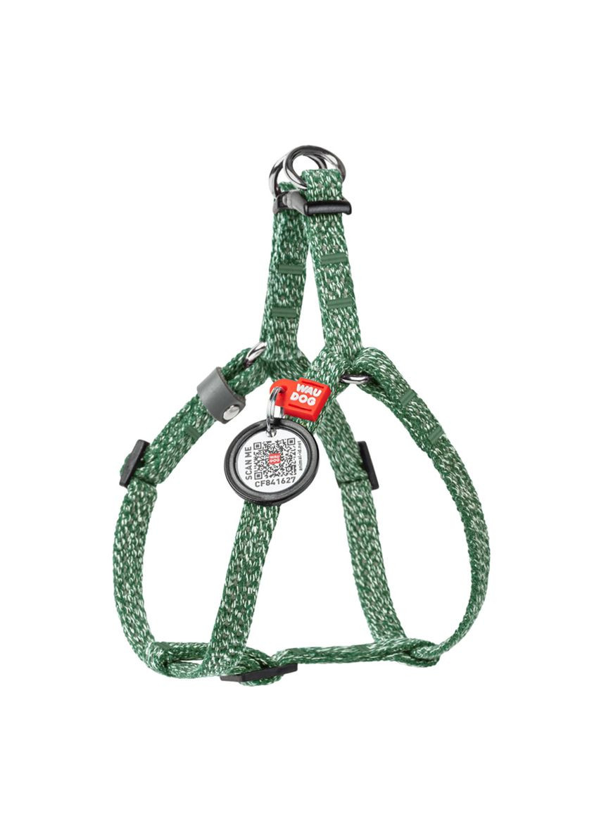 Шлея для котів та дрібних порід собак Re-cotton з QR паспортом, XS, Ш 10 мм, В=C 28-40 см зелений WAUDOG (322641604)
