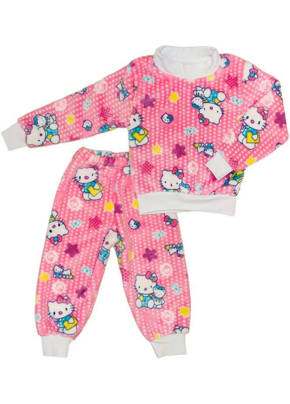 Розовая всесезон пижама с манжетом футболка + брюки GABBI