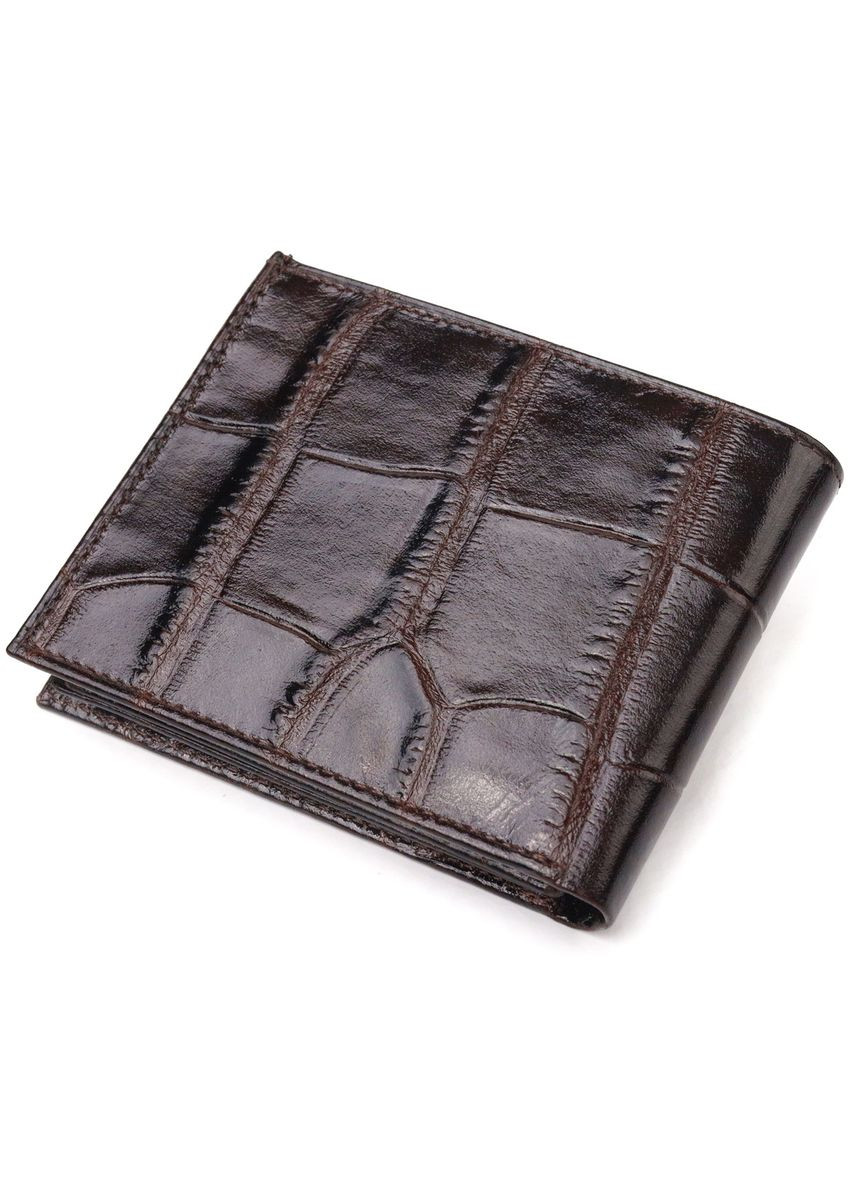 Мініатюрне чоловіче портмоне із натуральної фактурної шкіри 21521 Коричневе Canpellini (329150249)