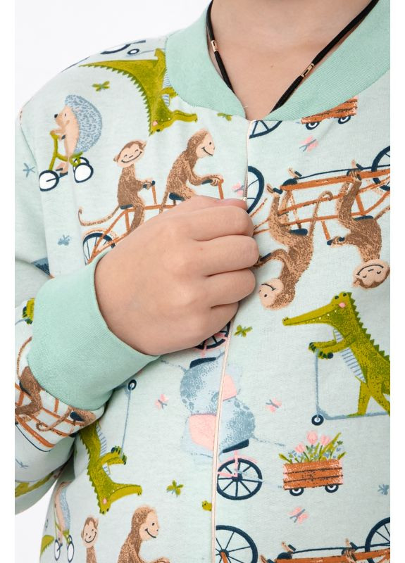 Мятная комбинезон-спальник для мальчика утепленный на молнии (p-11885) Носи своє