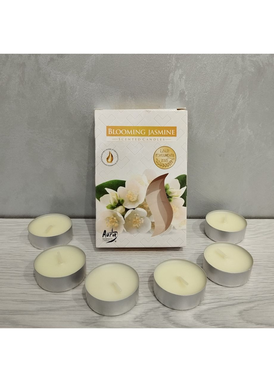 Свеча чайная ароматическая цветущий жасмин 6 шт. Bispol (370203583)