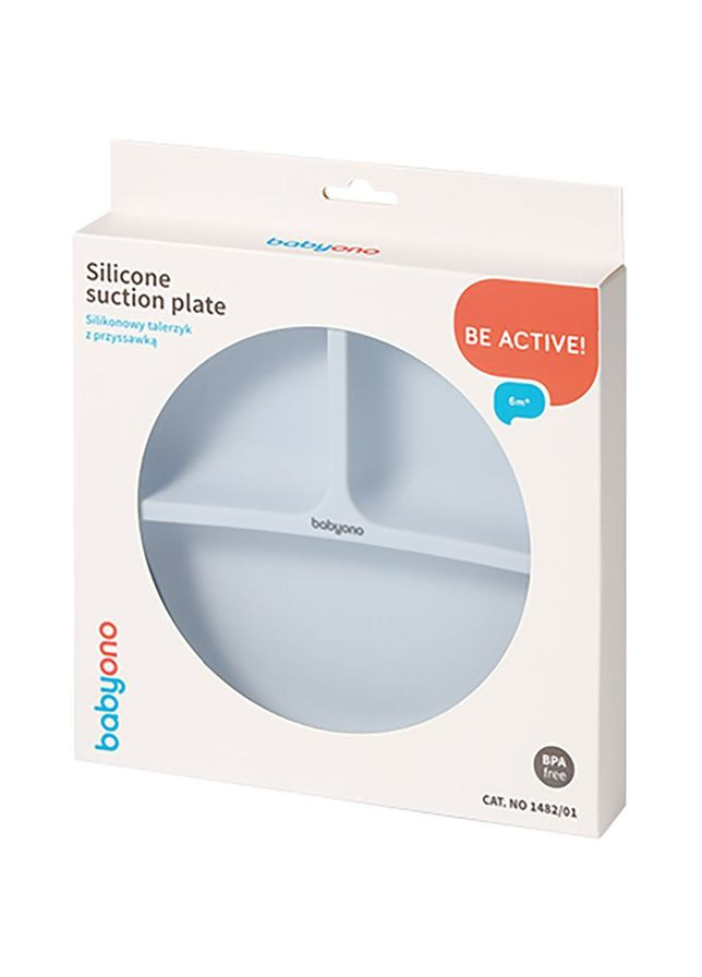 Мисочка силіконова з присоскою на три секції синій BabyOno 1482/01 (331789465)