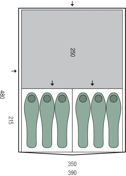 Палатка Interval 6 к:green Pinguin (316533708)