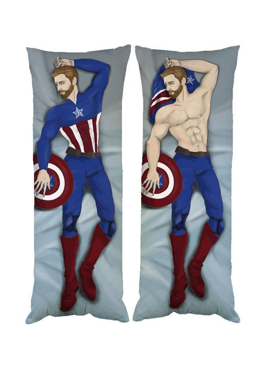 Подушка дакимакура Марвел Мстители Капитан Америка декоративная ростовая подушка для обнимания No Brand (329433129)