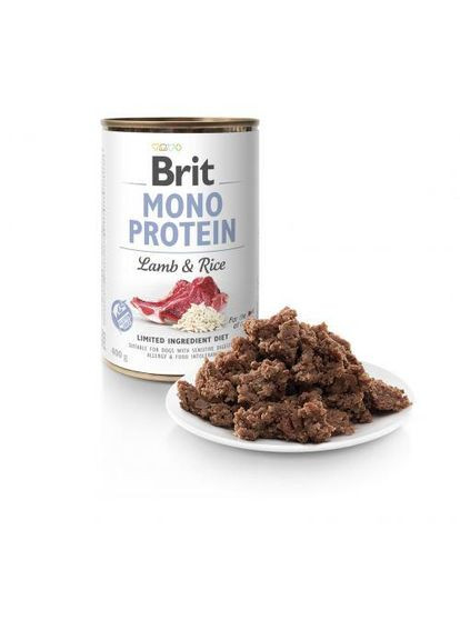 Влажный корм Brit Mono Protein Lamb & Rice для собак, с ягнятиной и рисом, 400 г Brit Care (322874568)