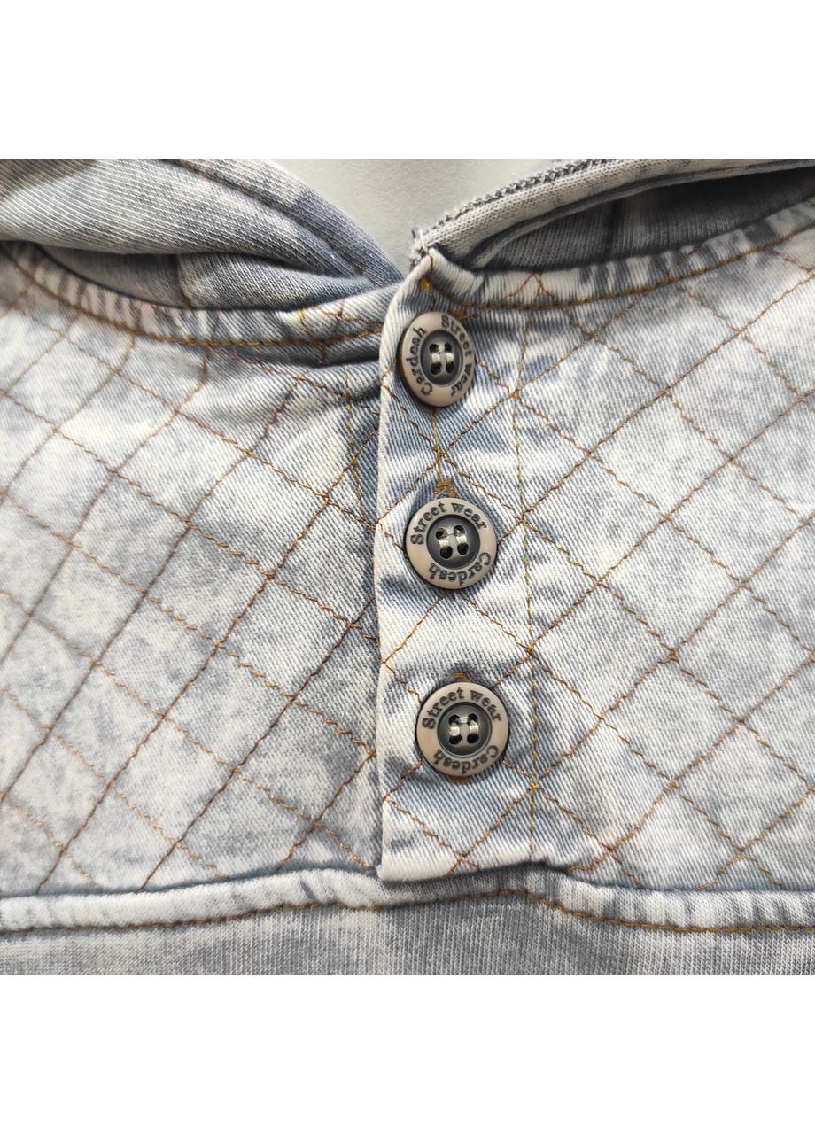 Толстовка мужская спортивная варенка флис капюшон карман XL серый No Brand (354331978)