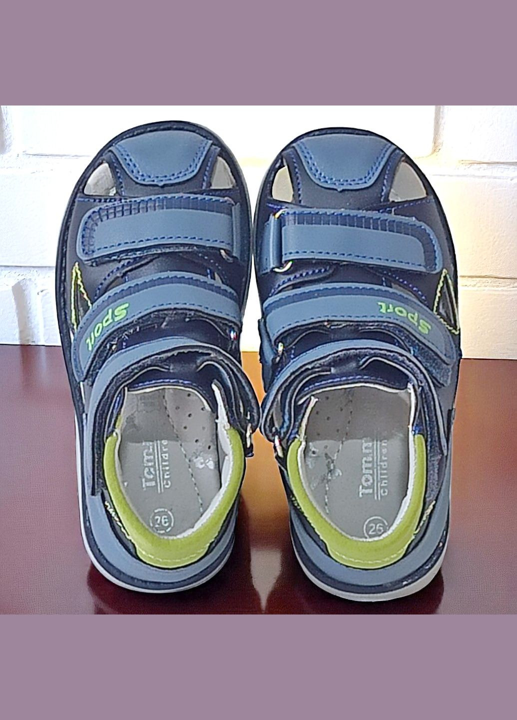 Синие спортивные, повседневные закрытые сандалии ортопедические босоножки на липучках для мальчика том м Tom.M на липучке