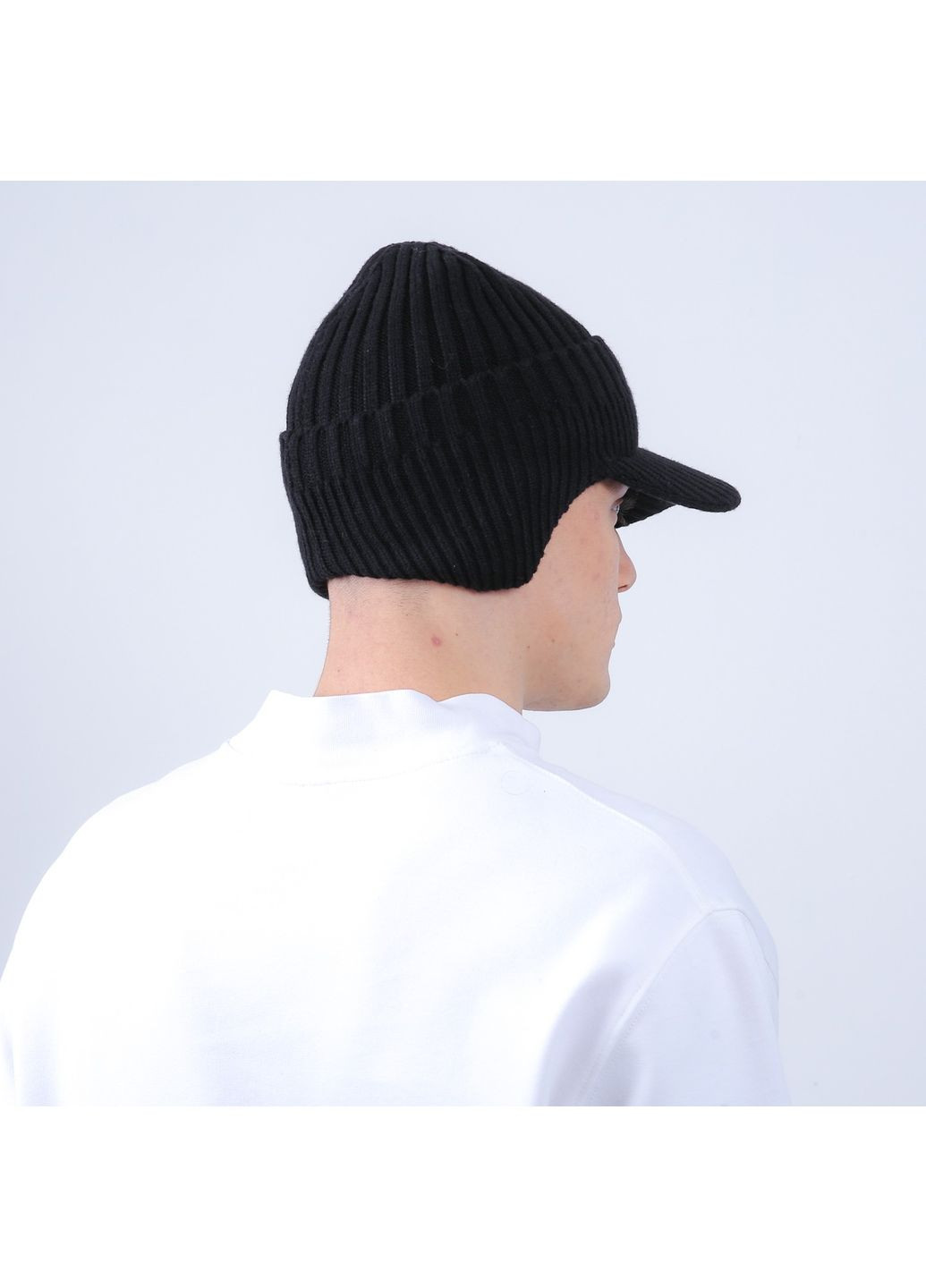 Шапка по голове с козырьком мужская вискоза черная ДЖАР 902-220 LuckyLOOK 902-220М (362623923)