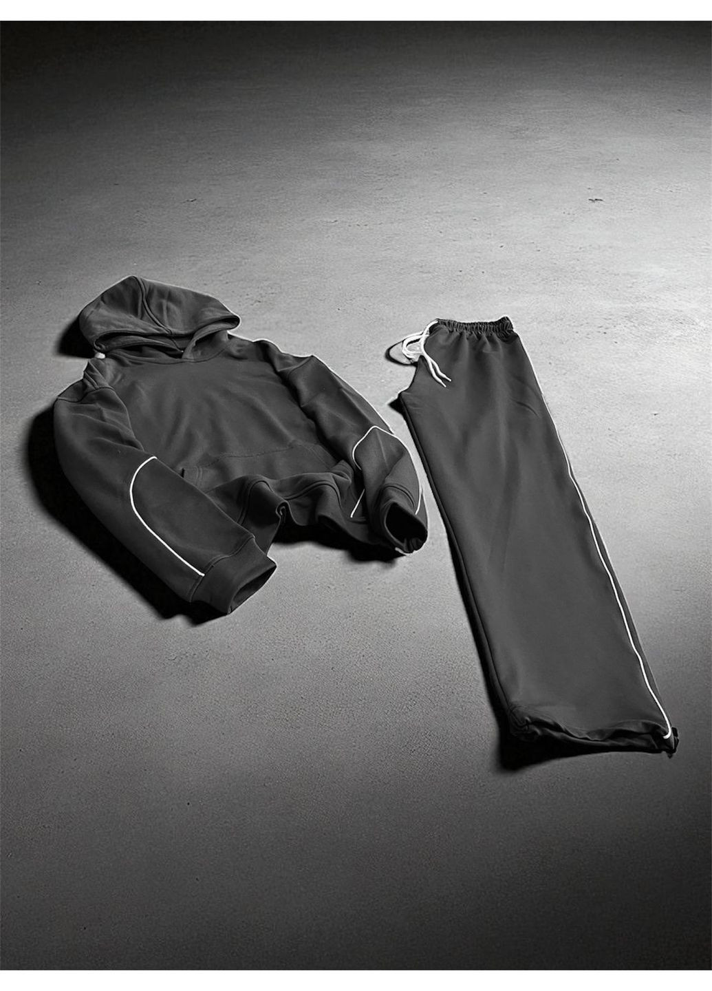 Мужской осенний спортивный костюм худи+штаны графит No Brand (363849561)