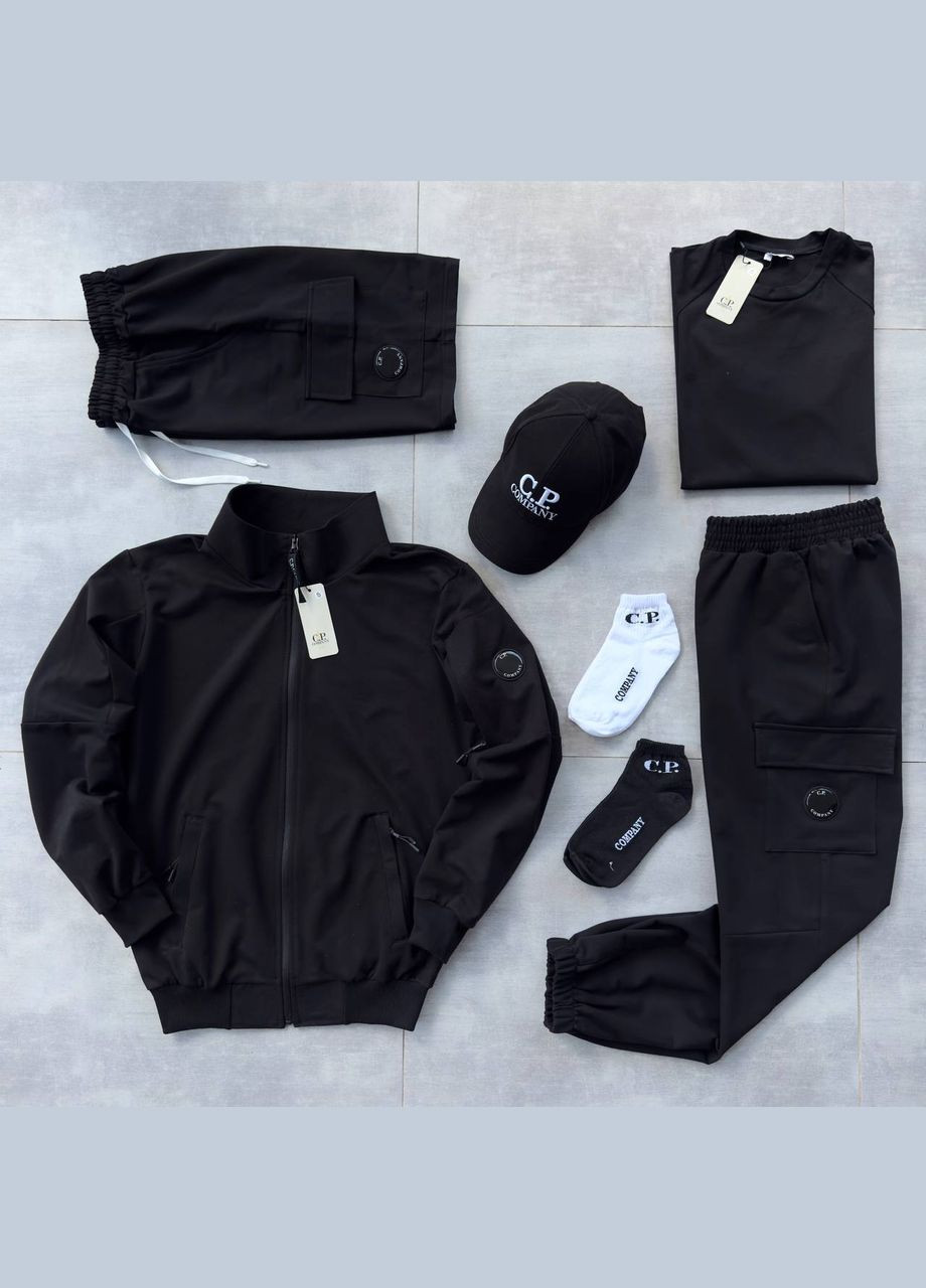 Сірий демісезонний комплект 7 в 1 кофта+штани+футболка+шорти+ кепка+2 пари шкарпеток No Brand