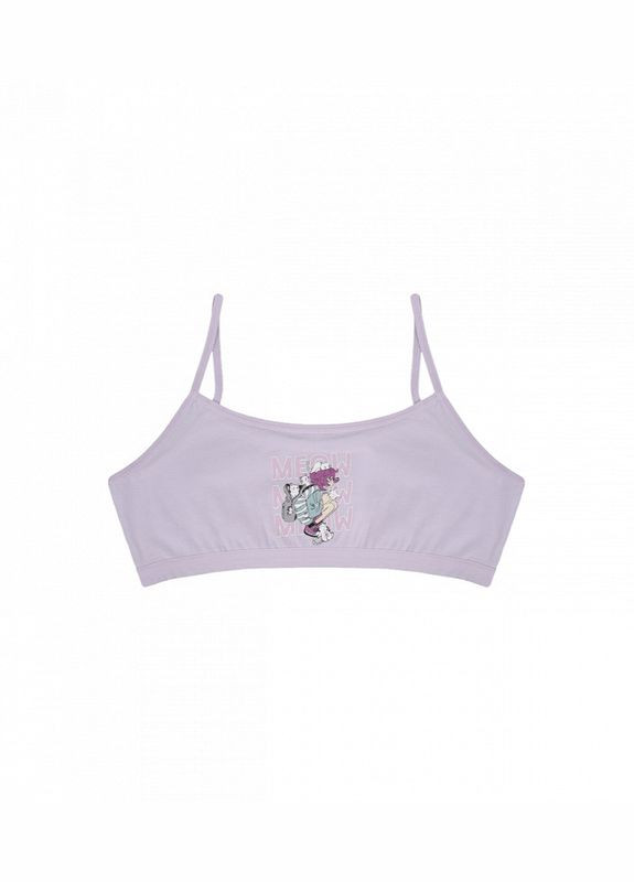 Светло-фиолетовый подростковый топ с принтом Donella хлопок