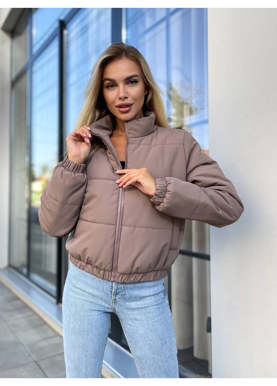 Кофейная демисезонная куртка плащевка + синтепон 150 No Brand