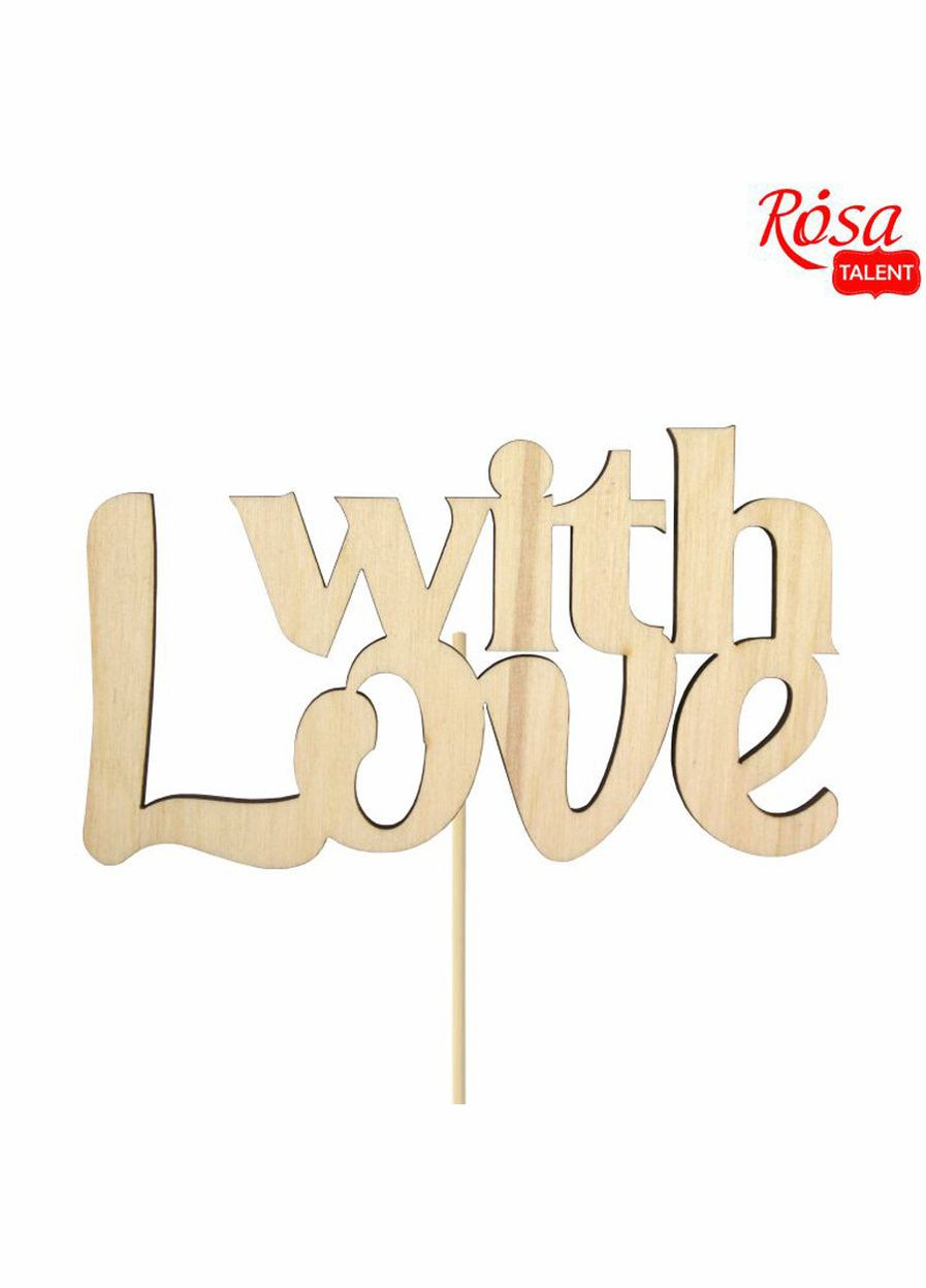 Заготовка топера „With Love“, фанера, 10х6см, 5шт, TALENT Rosa (340460959)