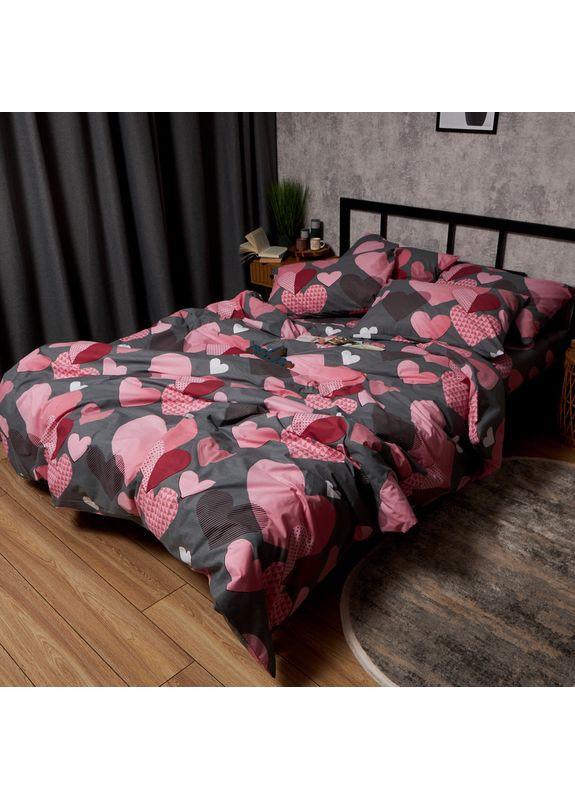 Комплект постільної білизни Бязь Gold Люкс Полуторний Євро 160х220 наволочки 4х70х70 (MS-820008809) Moon&Star Blush Love (356112560)