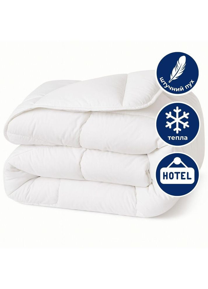 Одеяло всесезонное полуторное 155х210 см искусственный пух, для отелей, дома, белое IDEIA (342128269)