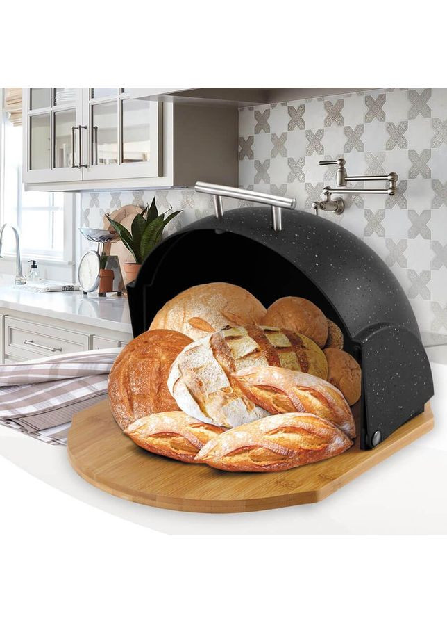 Хлібниця MR-1678G-BLAСK 21.5х37х39,5 см чорна Maestro (361024553)