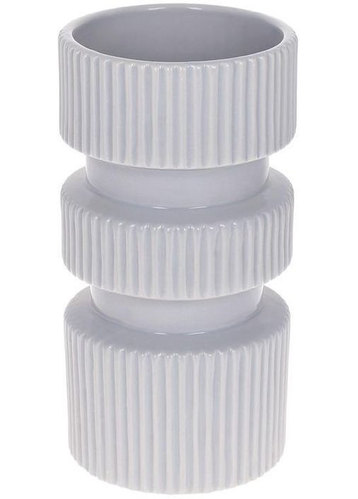 Ваза керамическая "Stone Flower" 11x11x20.5см, светло-серый глянец Bona (329896985)