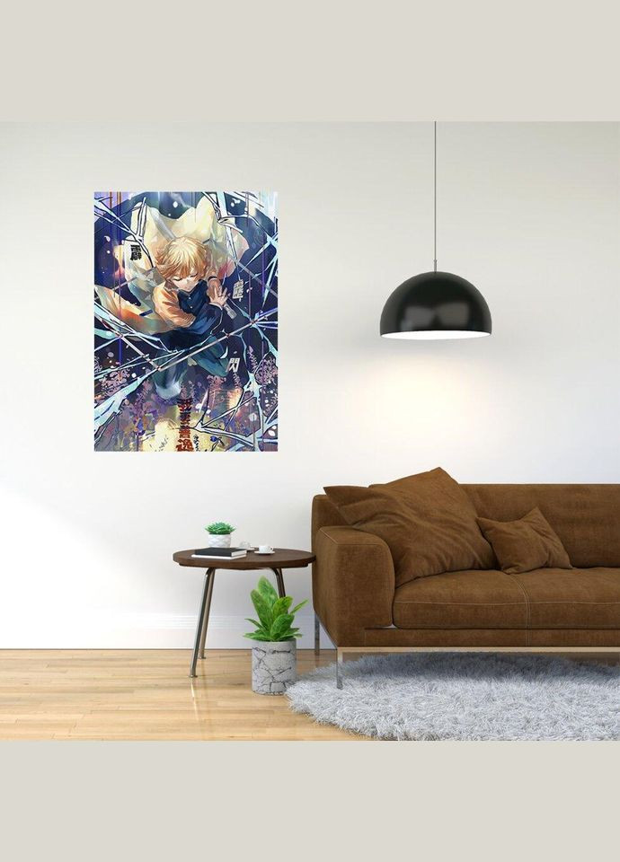 Плакат- с принтом Zenitsu Agatsuma A2 Кавун постер (316209204)