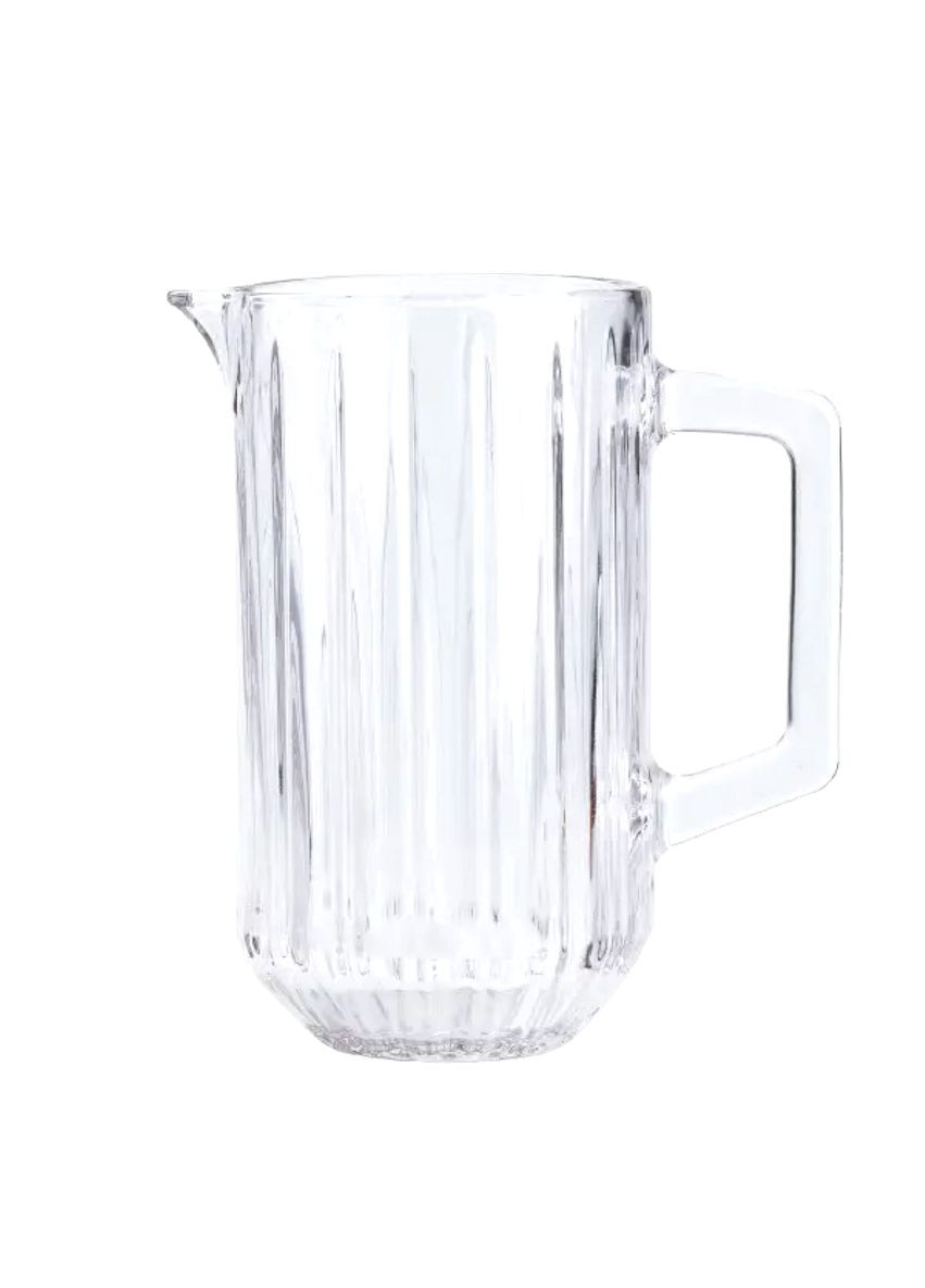 Глечик для напоїв 1,2 л з товстого скла прозорий для води з граненою поверхнею ProDobro (364189695)