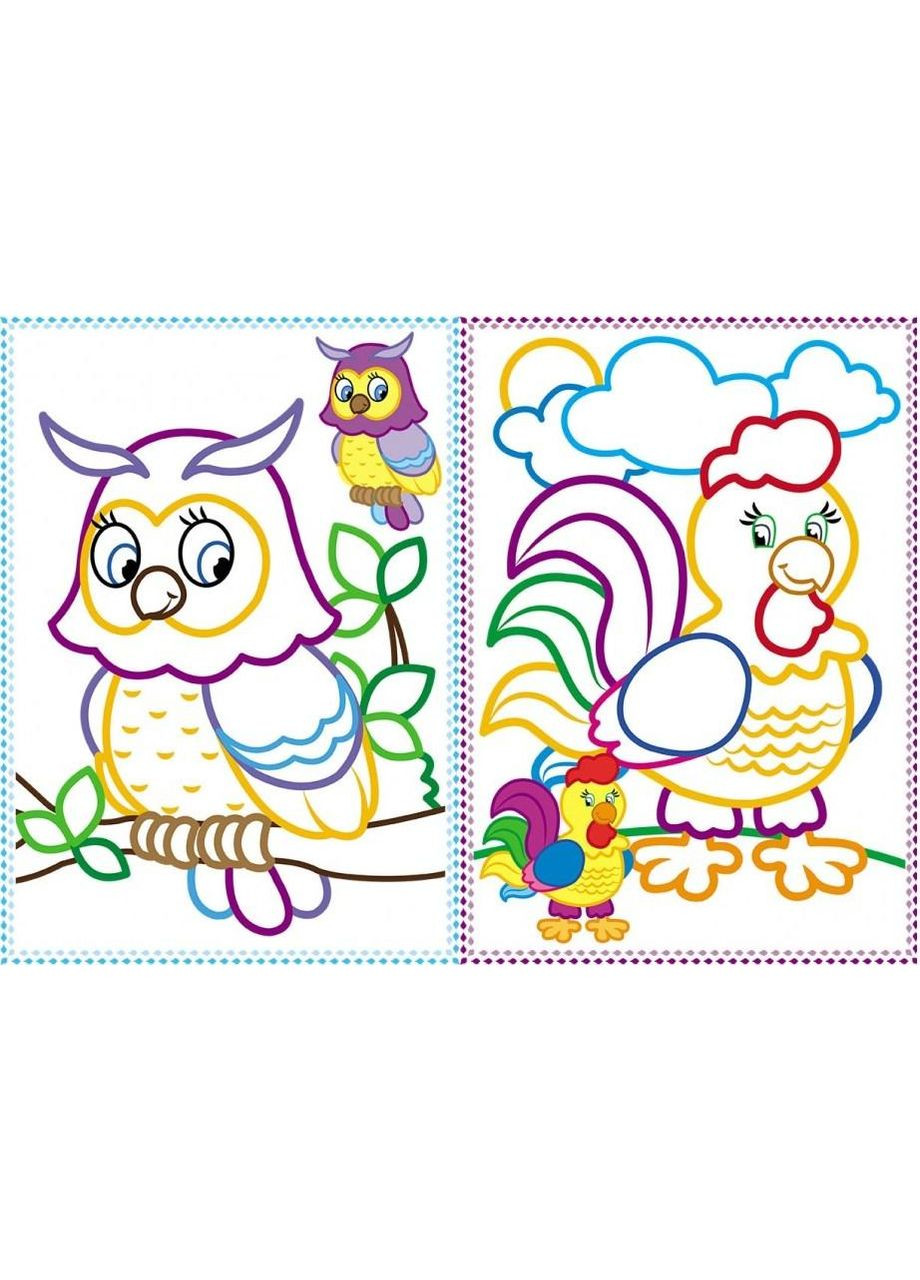 Велика розмальовка ЗВІРАТКА для гуаші та акварелі Пегас (316385226)