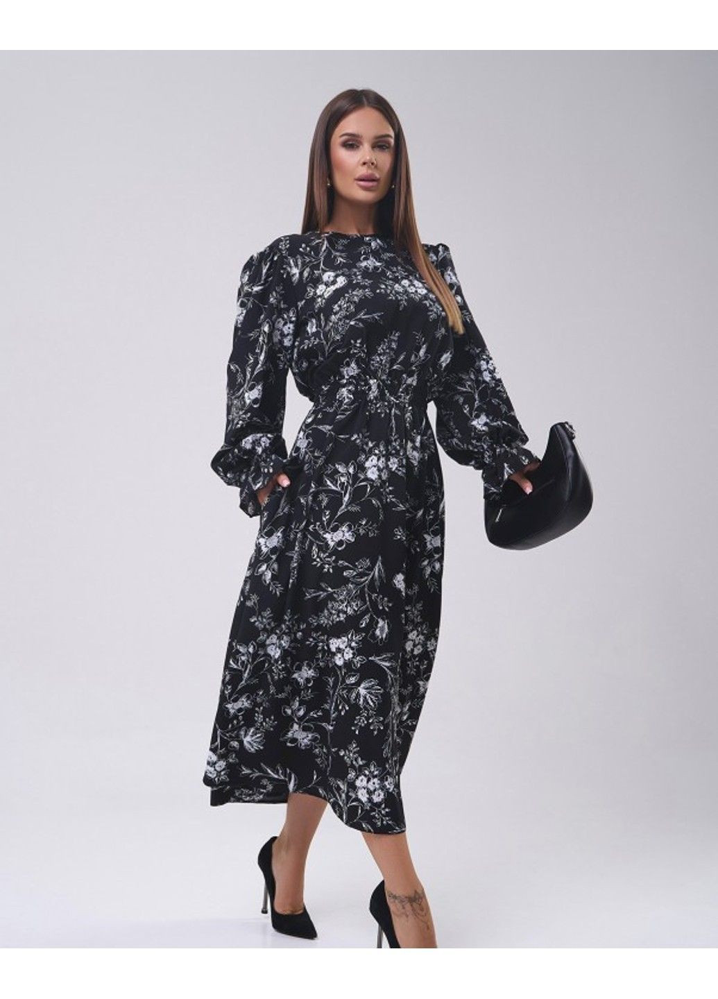 Чорна повсякденний сукні sa-549 чорний ISSA PLUS