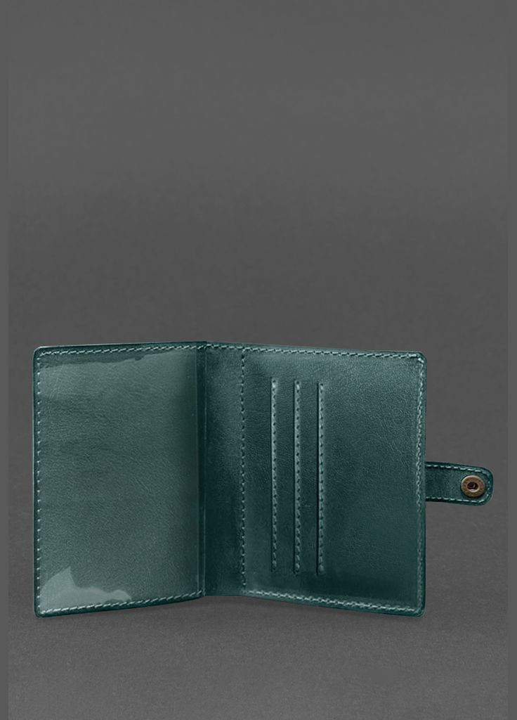 Шкіряна обкладинка-портмоне для посвідчення офіцера 11.0 зелена (A-027849) BlankNote (329186672)