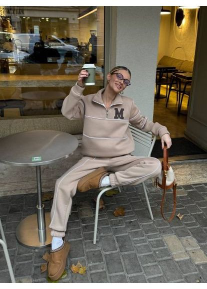 Женский спортивный костюм на флисе, турецкая тринитка, размер (арт. 588LUB) No Brand (370618837)