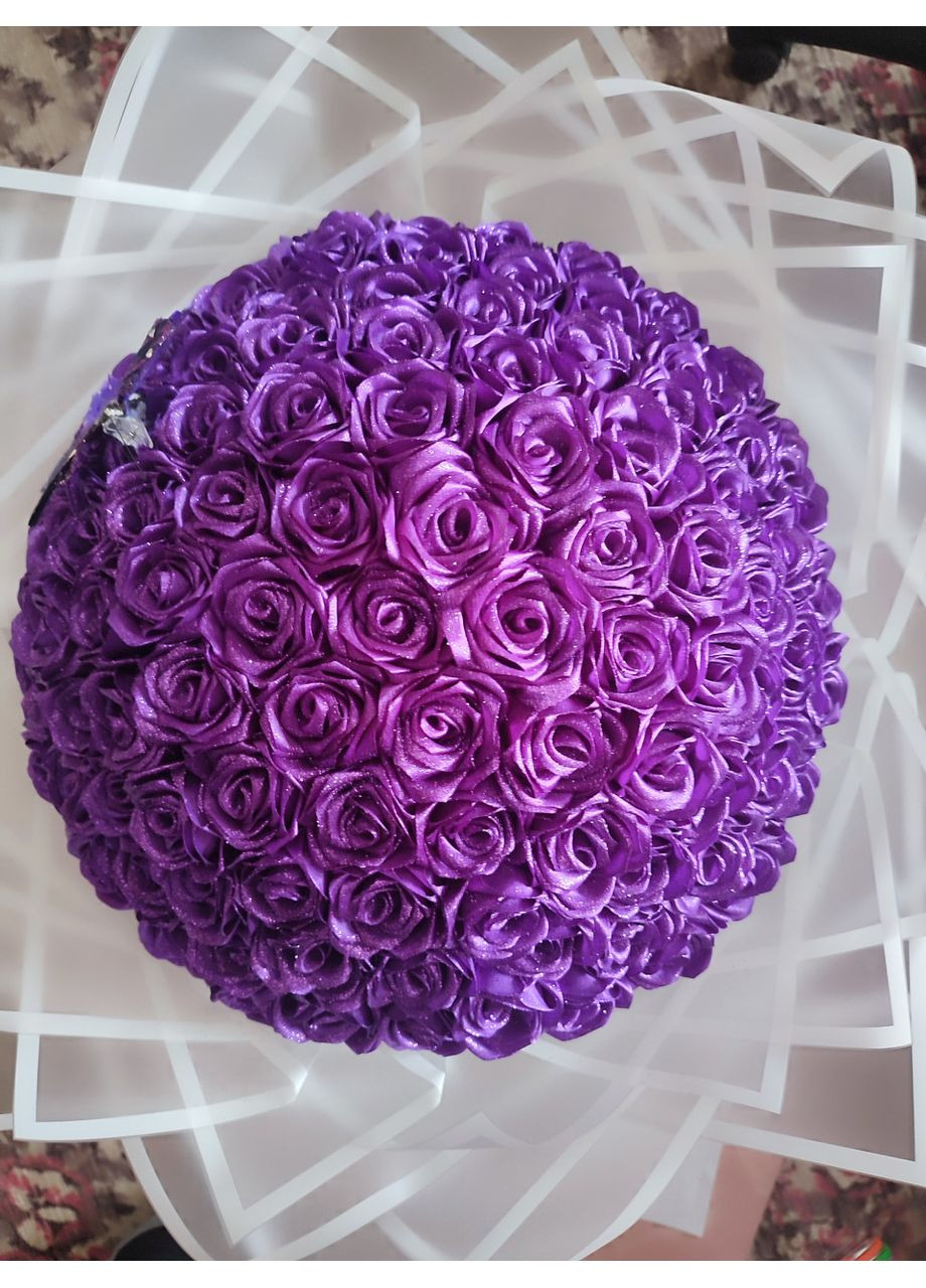 Букет з атласних стрічок 101 троянда No Brand (368672382)