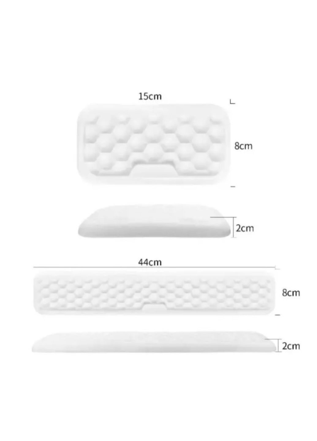 Килимок під зап'ястя для клавіатури та миші з масажним ефектом, комплект 2 шт Білий, Екошкіра (КДМ-118-2) No Brand (371923041)