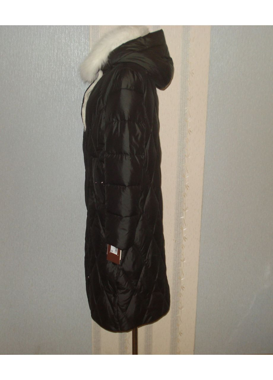 Черное демисезонное Пальто зимнее 6-878 Qarlevar