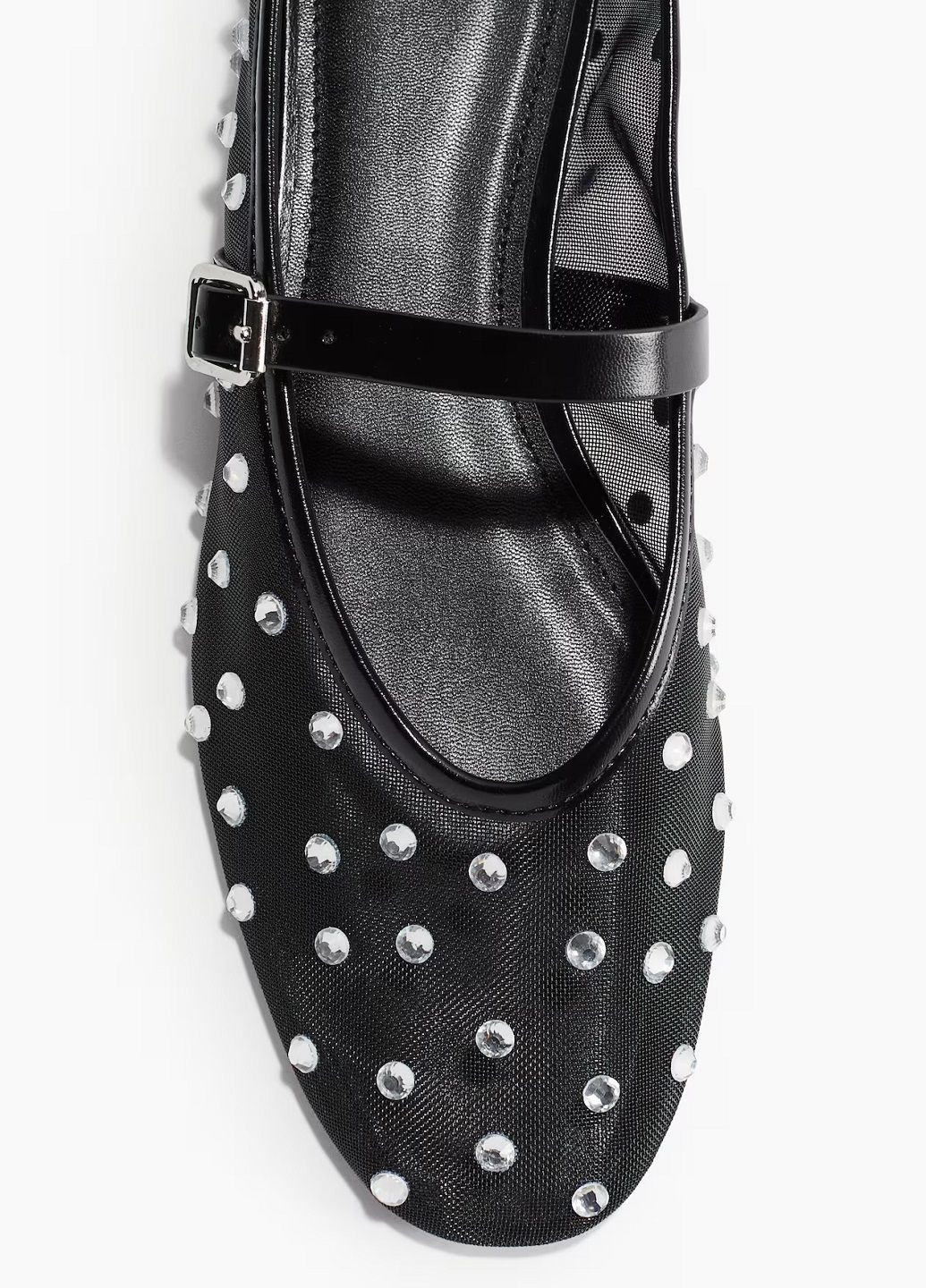 Жіночі балетки H&M | чорні однотонні текстиль (302671994)