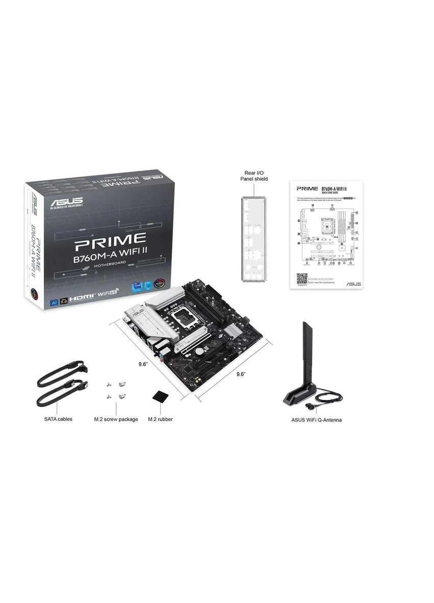 Материнcька плата PRIME B760M-A WIFI II s1700 B760 4xDDR5 M.2 HDMI DP Wi-Fi BT mATX Asus (393480210)