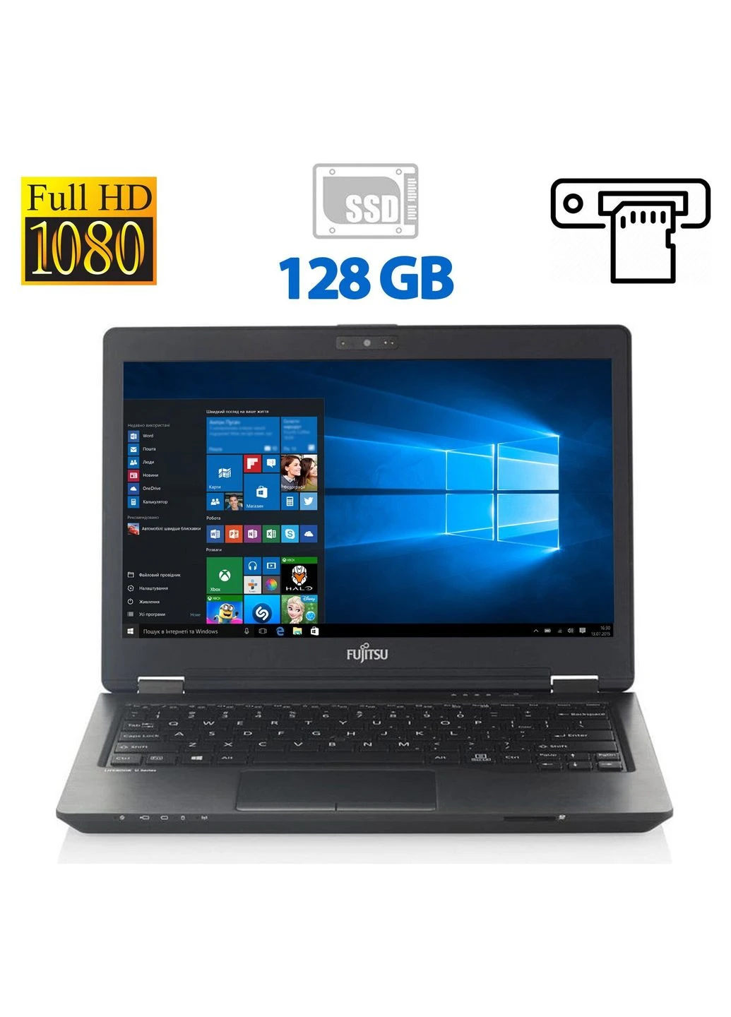 Нетбук LifeBook U727 / 12.5" (1920x1080) IPS / Intel Core i5-7200U (2 (4) ядра по 2.5 - 3.1 GHz) / 8 GB DDR4 / 128 GB Fujitsu (398144144)