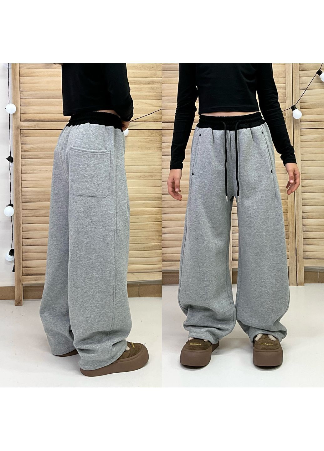 Серые повседневный зимние брюки Україна