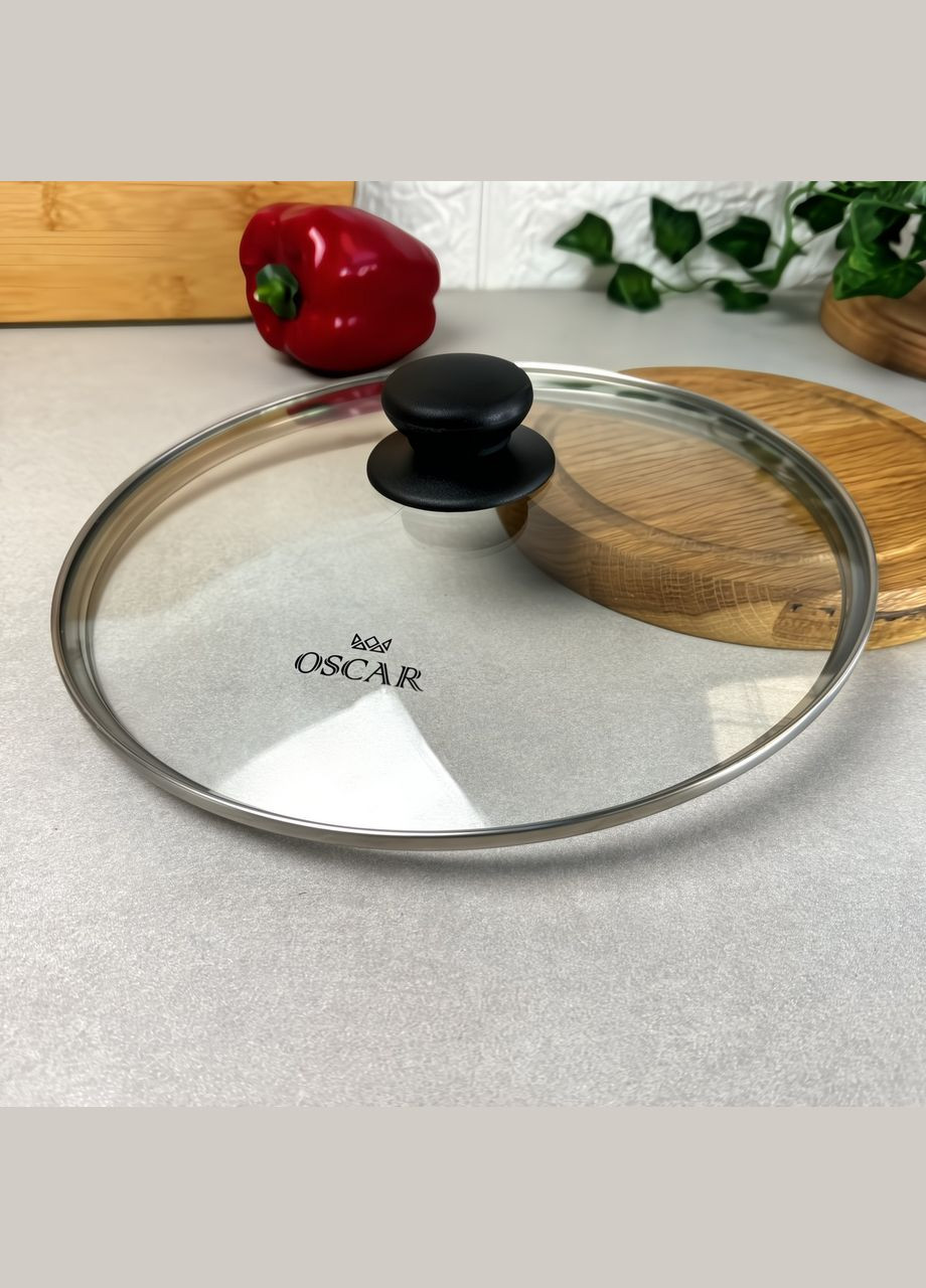 Большая универсальная стеклянная крышка 26 см для кухонной посуды с пароотводом No Brand (304422185)