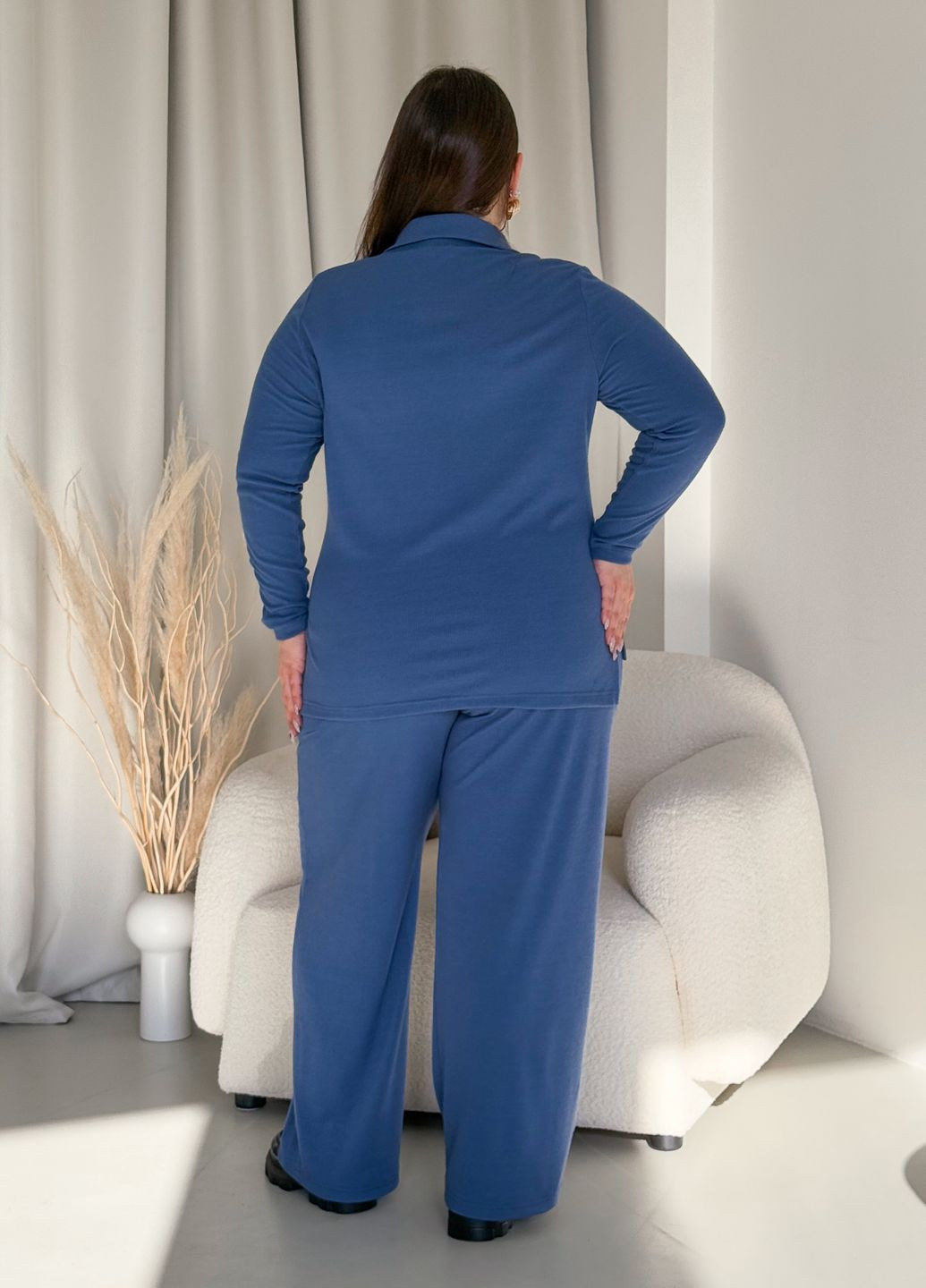 Костюм в рубчик з широкими брюками (солоха в подарунок) Merlini Варес (322250291)