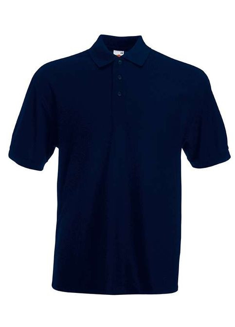 Темно-синя футболка поло чоловіча 65/35 polo (0634020az2xl) з коротким рукавом Fruit of the Loom