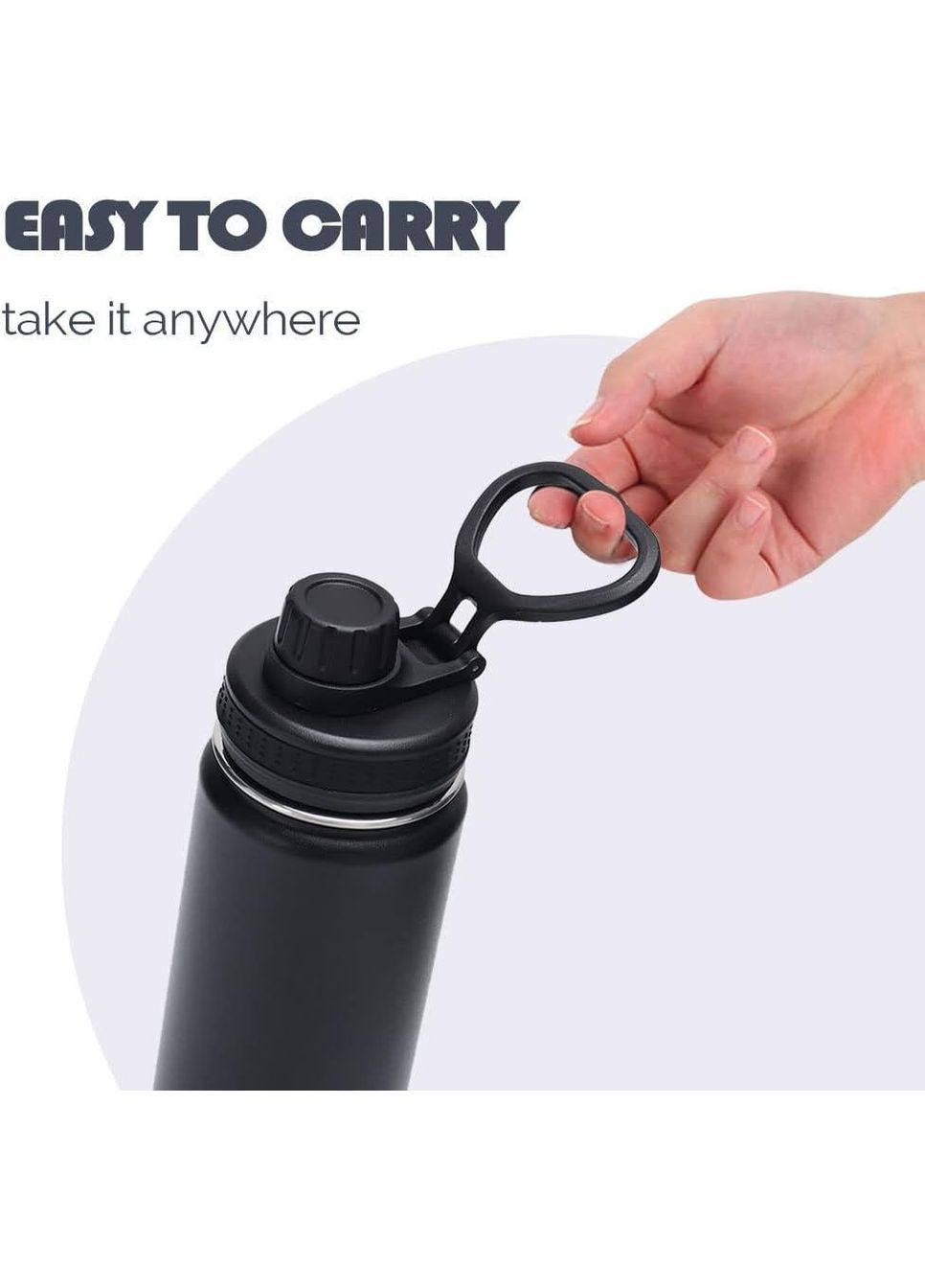 Спортивна термопляшка 600 мл з нержавіючої сталі — вакуумна ізоляція, герметична кришка, без BPA Black Gradient Stenson (359404523)