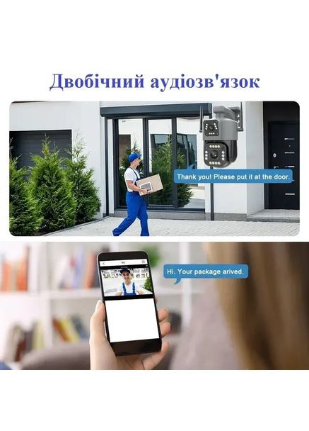 Вулична 4G-камера V380 8 Мп 2 об'єктива віддалений перегляд підтримання SIM-карток обертання сигналізація GOPRO NNV380 (361205057)