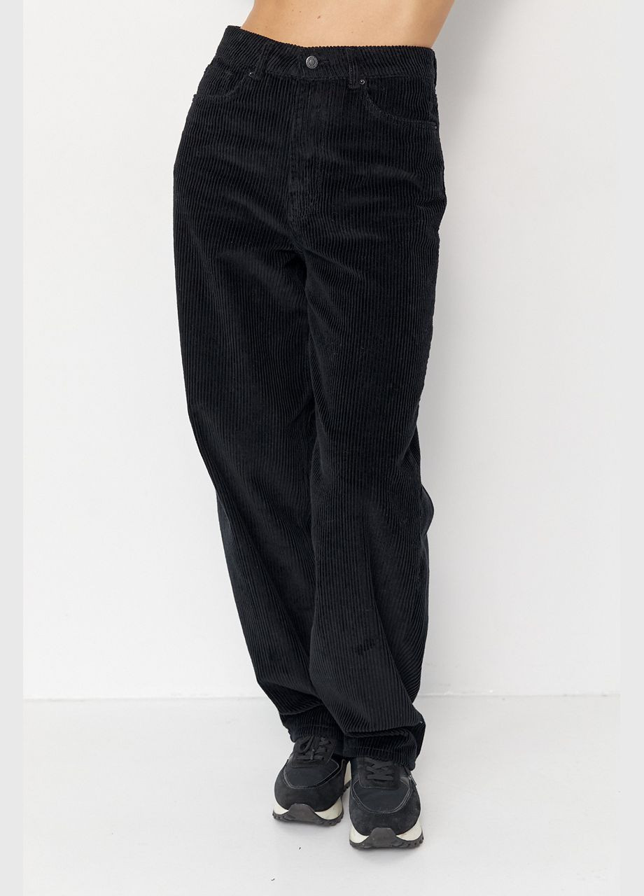 Вельветовые прямые брюки - черный Lurex (314901536)