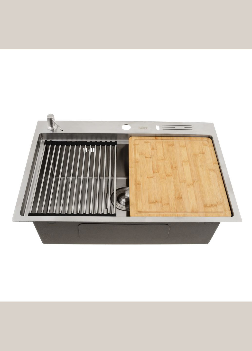 Комплект мийки на кухню та змішувача з нержавіючої сталі NS-7048 Nett (316390674)