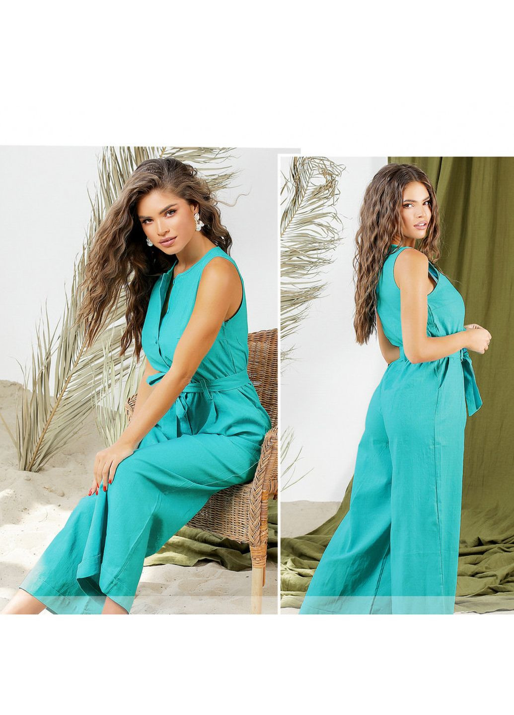 Комбінезон Liton бірюзовий льон