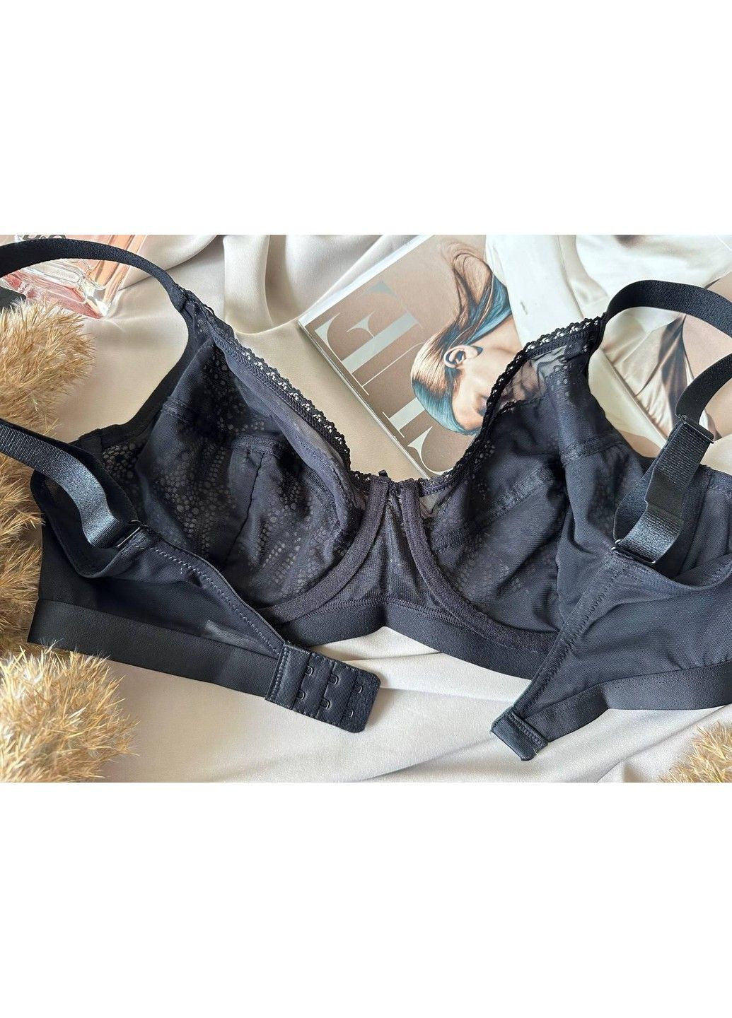 Чёрный лифчик без поролона на 4 размер черный Acousma